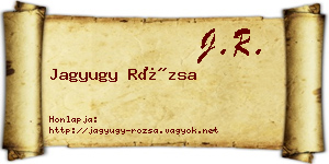 Jagyugy Rózsa névjegykártya